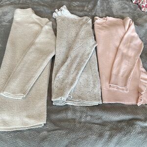 LOFT Cream, Gray and Pink Sweaters